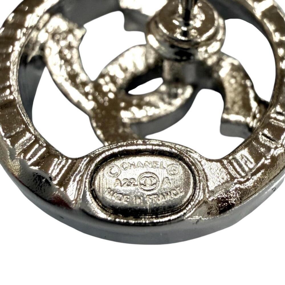 CHANEL Silver Logo Earrings - Picture 8 of 8